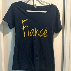 Navy Fiancé V-Neck Shirt.